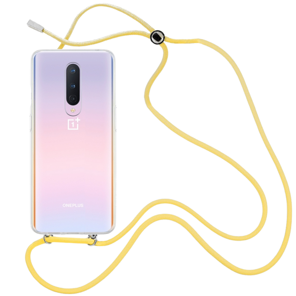 Capa cristal com fio cordão amarelo para Oneplus 8