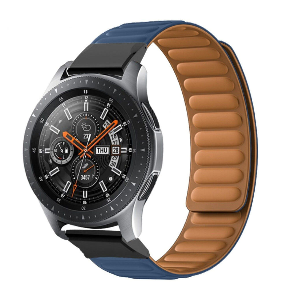 Pulseira Bracelete de elos magnéticos para Garmin fenix 6 Edição Pro Solar Azul