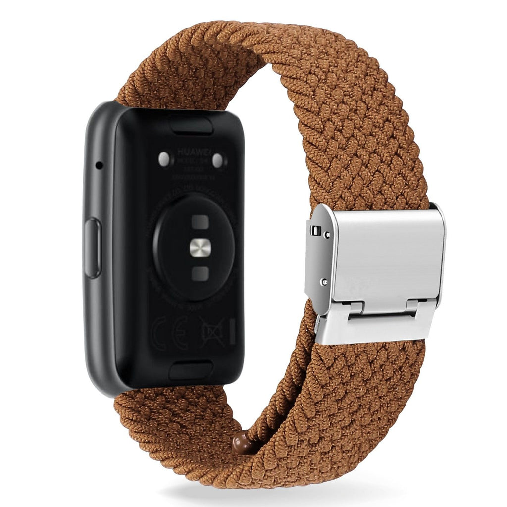 Bracelete entrançada Solo loop ajustável para Huawei Watch Fit 2 Castanho