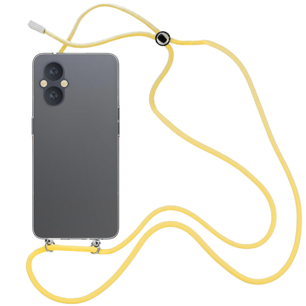 Capa cristal com fio cordão amarelo para Oneplus Nord N20