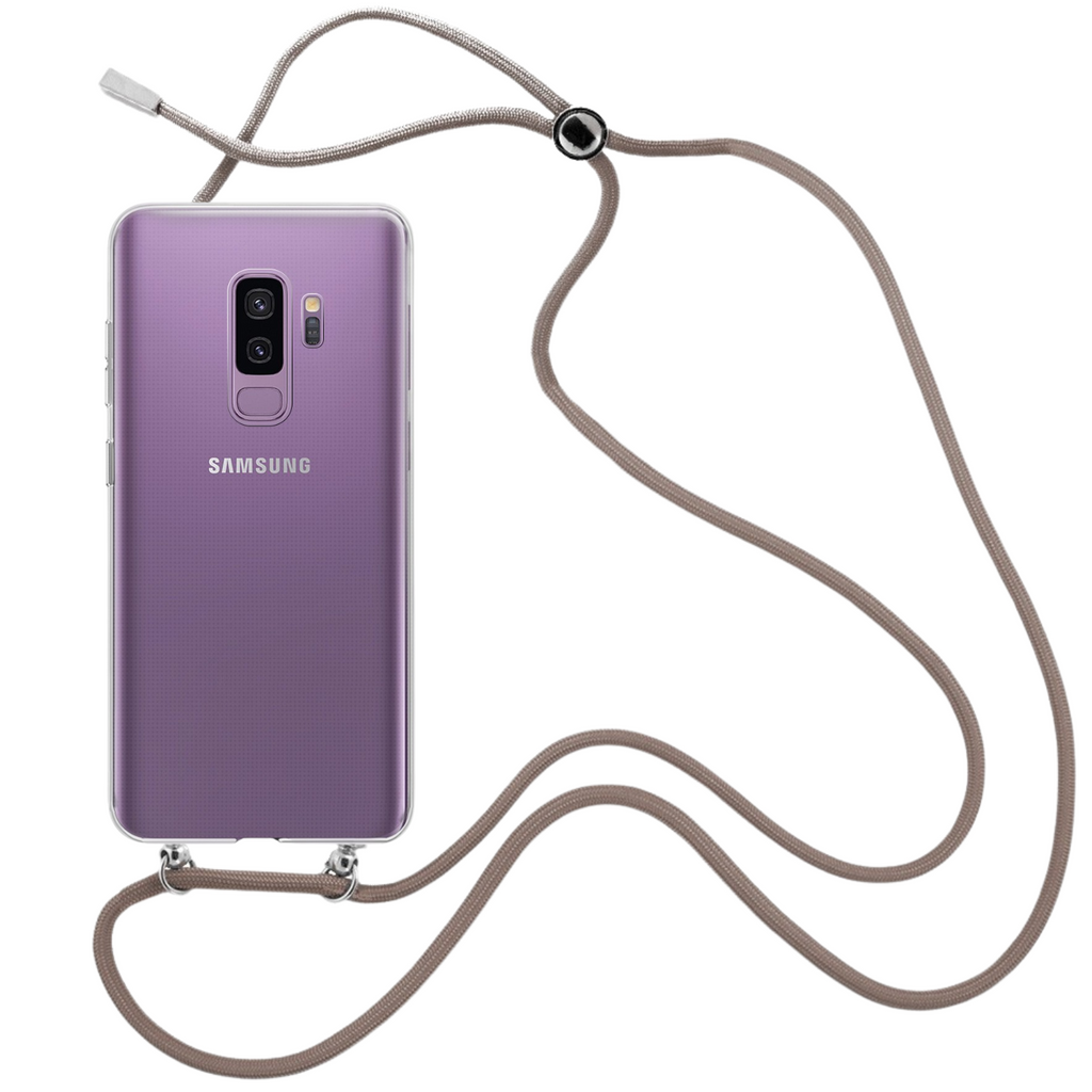 Capa cristal com fio cordão castanho para Samsung Galaxy S9 Plus