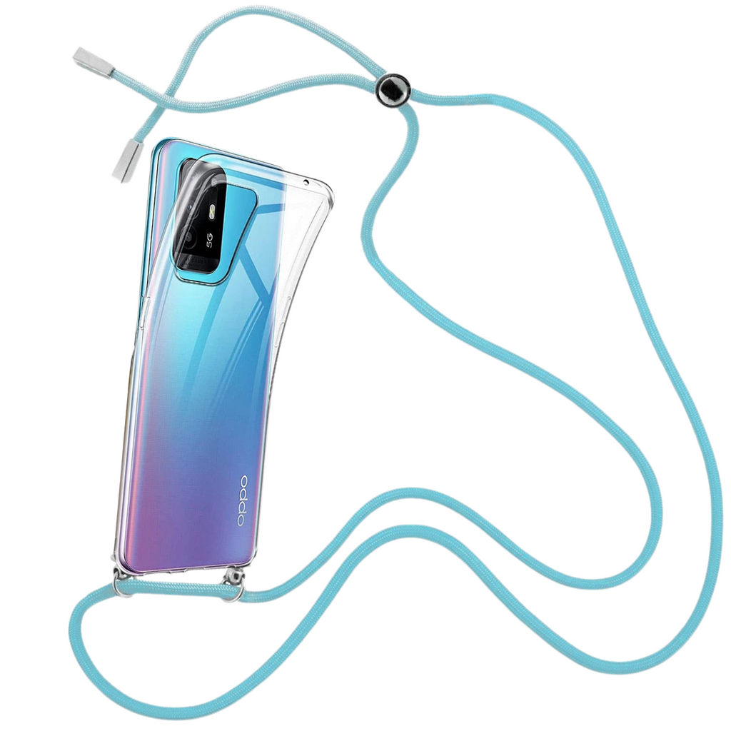 Capa cristal com fio cordão azul para Oppo A94 5G