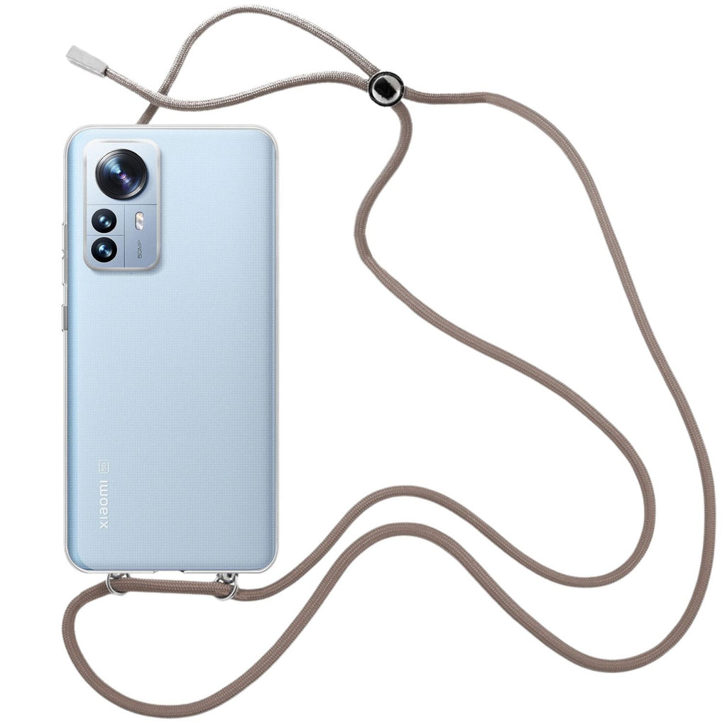 Capa cristal com fio cordão castanho para Xiaomi 12 Lite