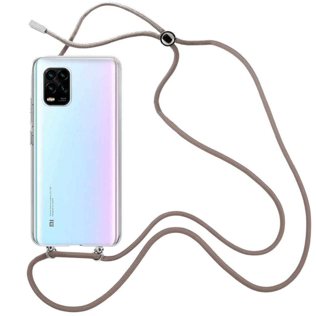 Capa cristal com fio cordão castanho para Xiaomi Mi 10 Lite