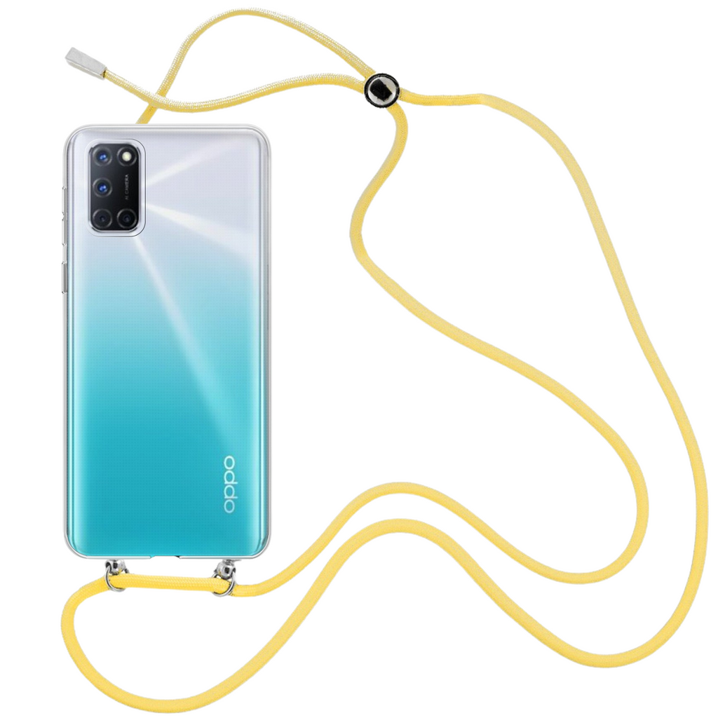 Capa cristal com fio cordão amarelo para Oppo A92