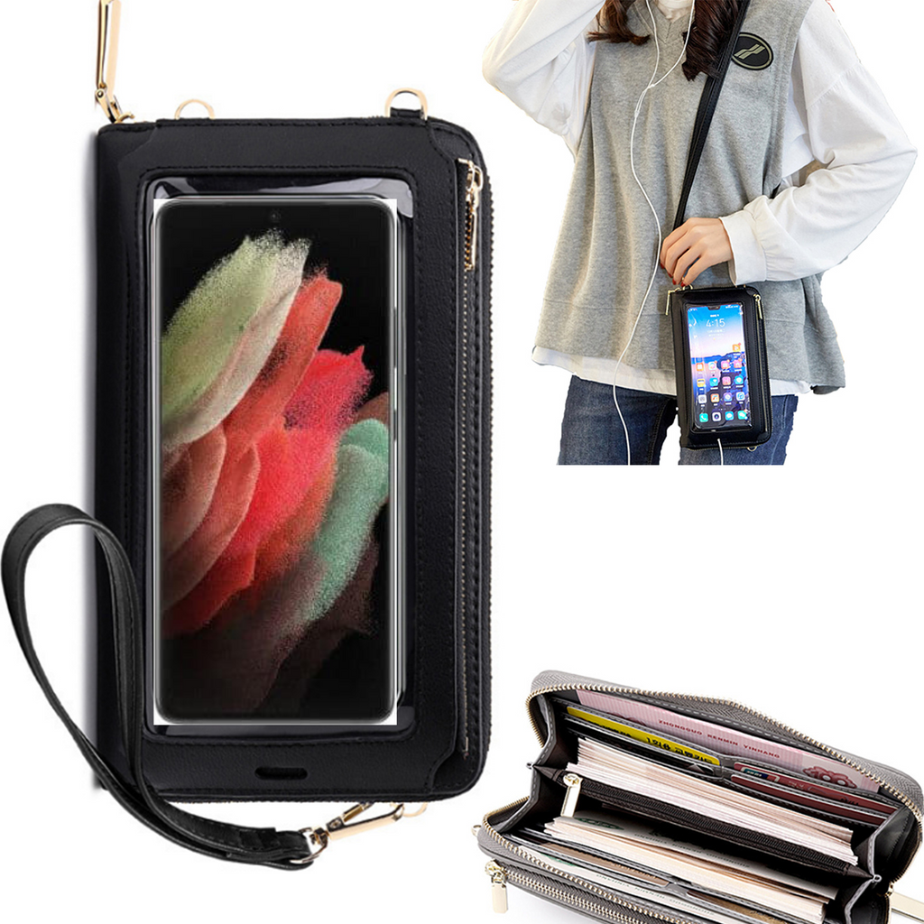 Bolsa Mala tira-colo com função touch ecrã Samsung S21 Ultra Preto