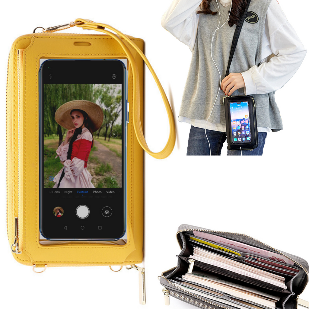 Bolsa Mala tira-colo com função touch ecrã Huawei Nova 5T Amarelo