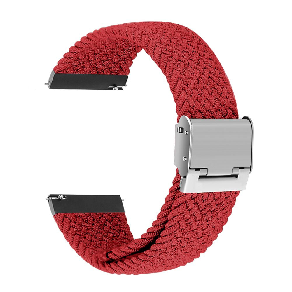 Bracelete entrançada Solo loop ajustável para Samsung Galaxy Watch 5 44mm Vermelho