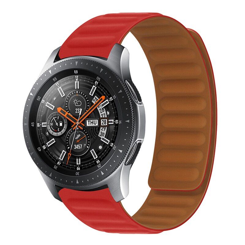 Pulseira Bracelete de elos magnéticos para Garmin vivoactive 4 Vermelho