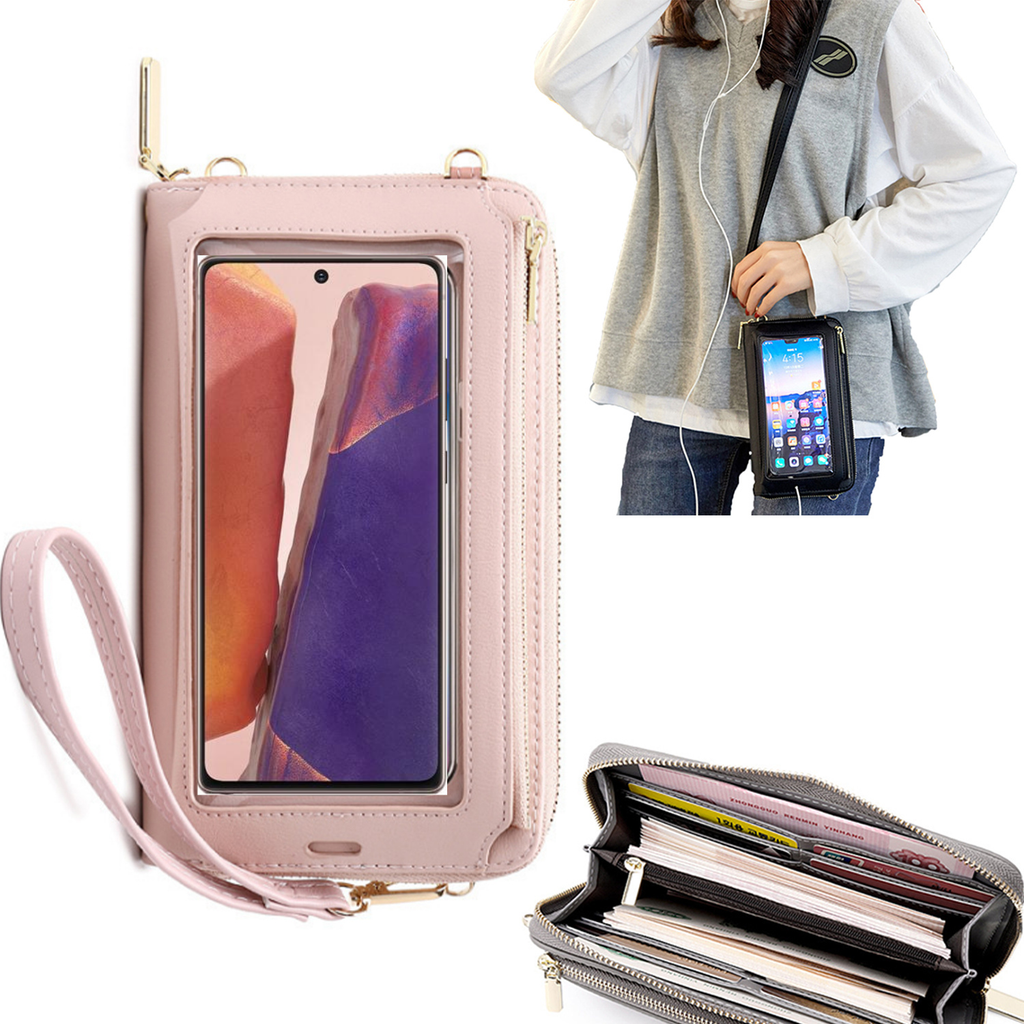 Bolsa Mala tira-colo com função touch ecrã Samsung Note 20 Rosa