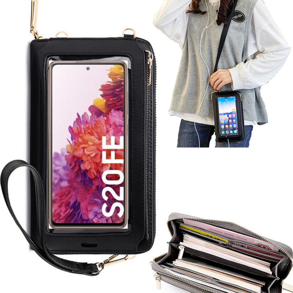 Bolsa Mala tira-colo com função touch ecrã Samsung S20 FE Preto