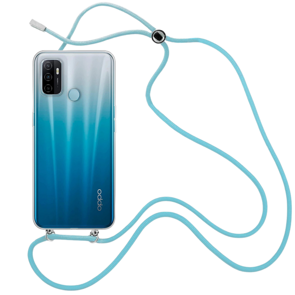 Capa cristal com fio cordão azul para Oppo A53