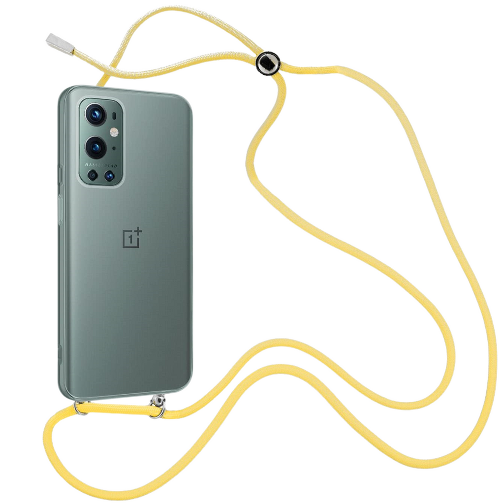 Capa cristal com fio cordão amarelo para Oneplus 9 Pro