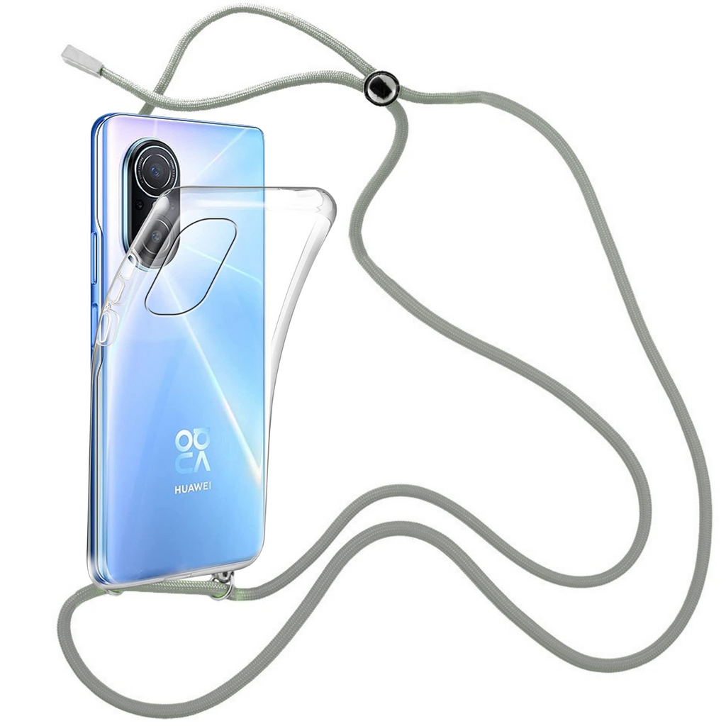 Capa cristal com fio cordão cinza para Huawei Nova 9 SE