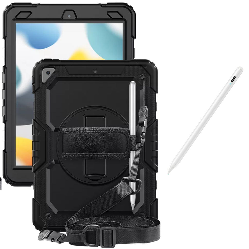 Kit Capa tablet survivor frente + verso e Caneta stylus com palm rejection iPad Air 4 2020