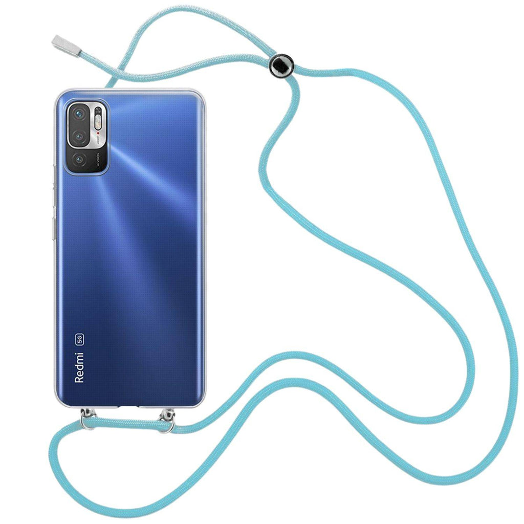 Capa cristal com fio cordão azul para Xiaomi Redmi Note 10 5G