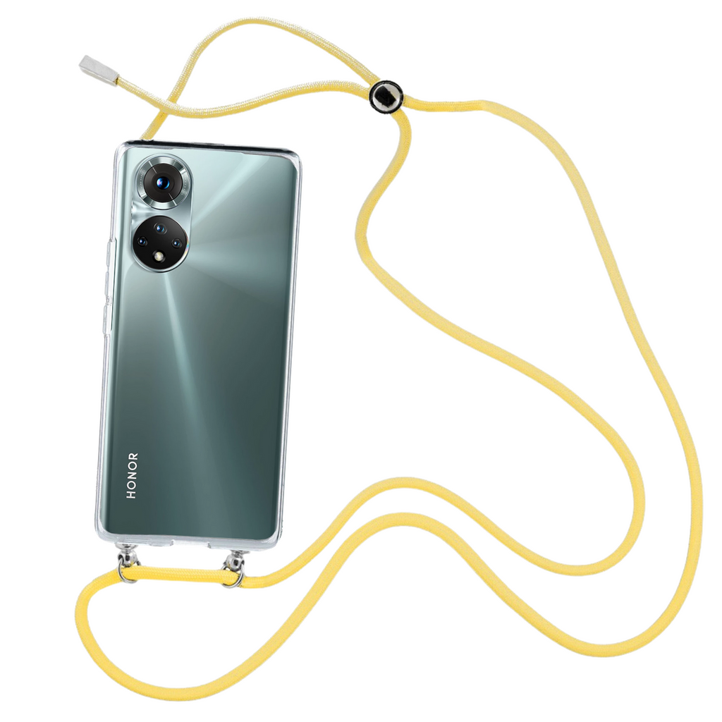 Capa cristal com fio cordão amarelo para Huawei P50