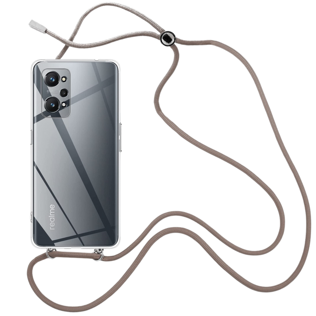 Capa cristal com fio cordão castanho para Realme GT Neo 2