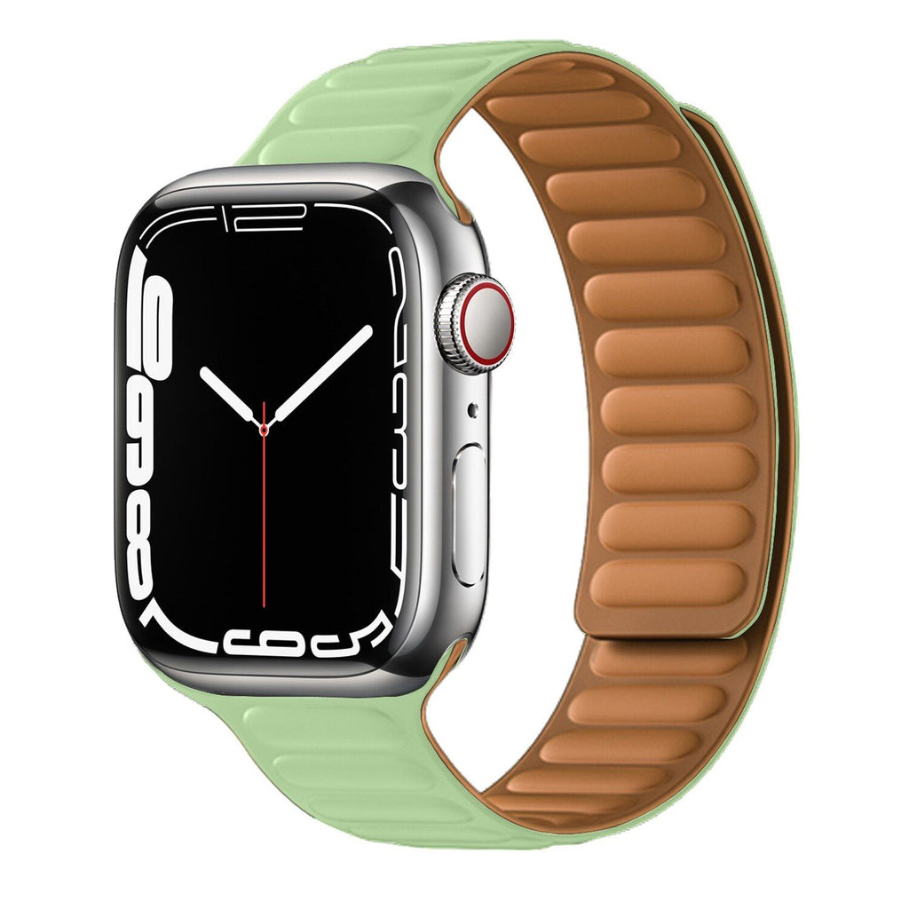 Pulseira Bracelete de elos magnéticos para Apple Watch SE 2022 44mm Verde Claro