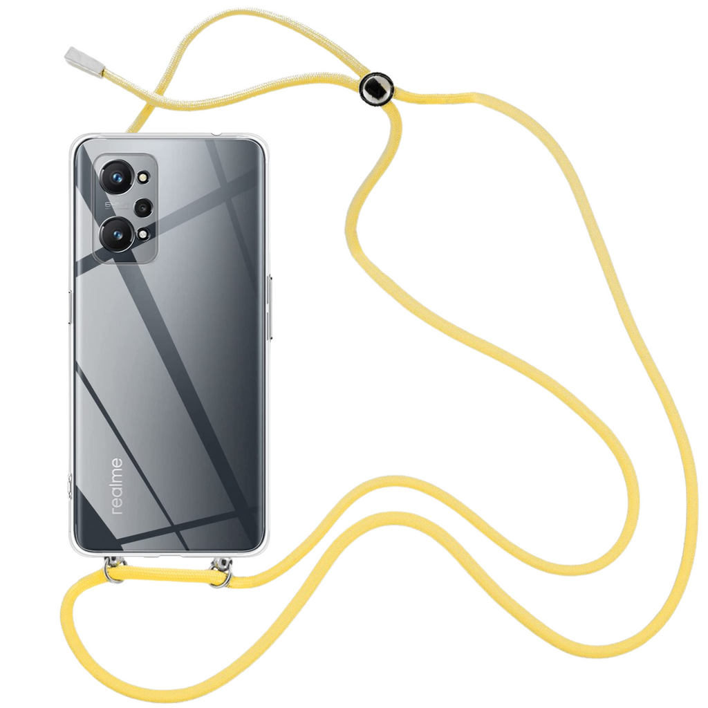 Capa cristal com fio cordão amarelo para Realme GT Neo 3