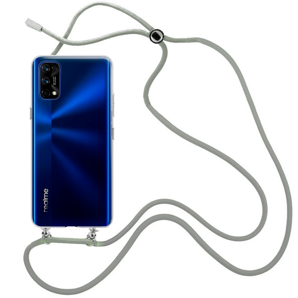 Capa cristal com fio cordão cinza para Realme 7 Pro