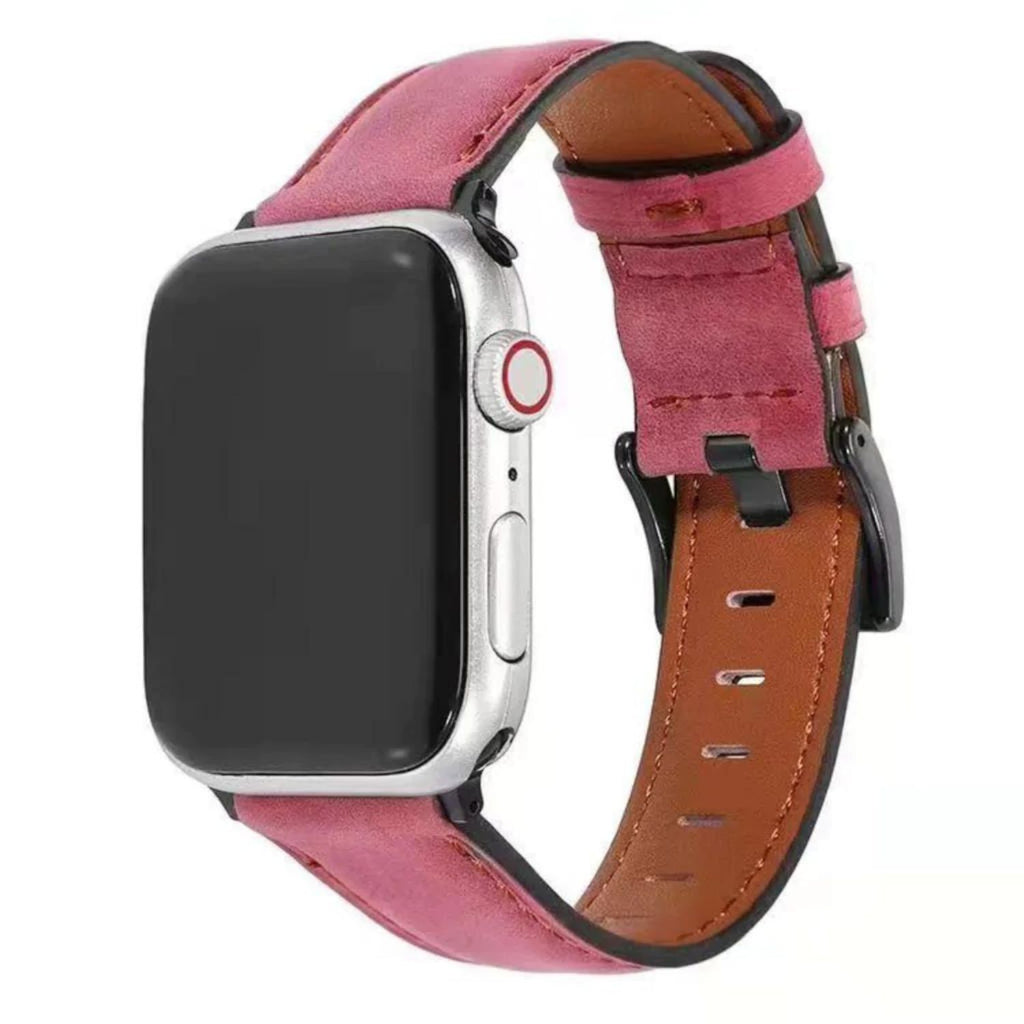 Bracelete em pele Vintage leather para Apple Watch SE 2022 40mm Roxo